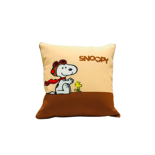 Car Back Rest Cushion Fabric Material   Large Size Beige/Brown 01 Pc/Pack Pvc Bag Pack Carton-Snoopy  Fy-3921 (China)