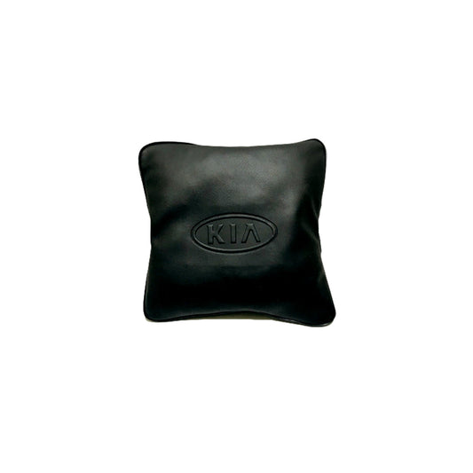 Car Back Rest Cushion Pvc Leather Material   Kia Logo Small Size Black 01 Pc/Pack Poly Bag Pack  (Pakistan)