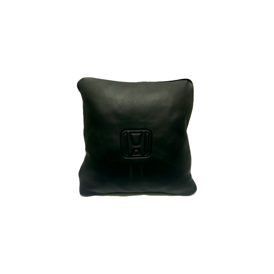 Car Back Rest Cushion Pvc Leather Material   Honda Logo Small Size Black 01 Pc/Pack Poly Bag Pack  (Pakistan)