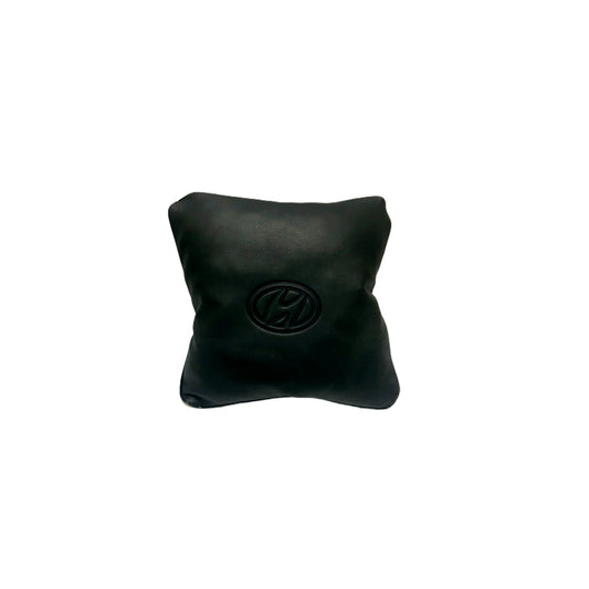 Car Back Rest Cushion Pvc Leather Material   Hyundai Logo Small Size Black 01 Pc/Pack Poly Bag Pack  (Pakistan)