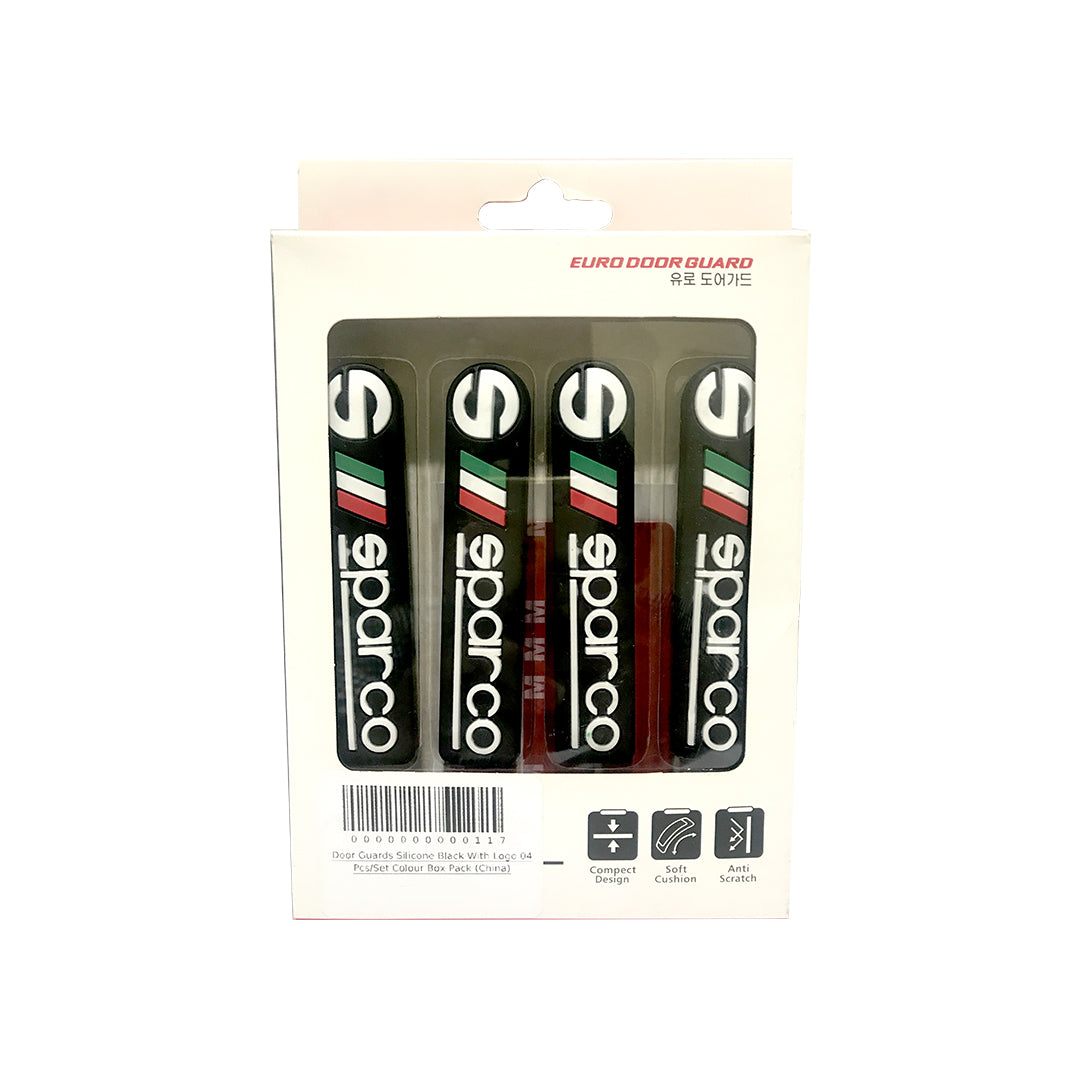 Car Door Anti-Scratch Guards Silicone Material  Sparco Logo 04 Pcs/Set Colour Box Pack Black (China)