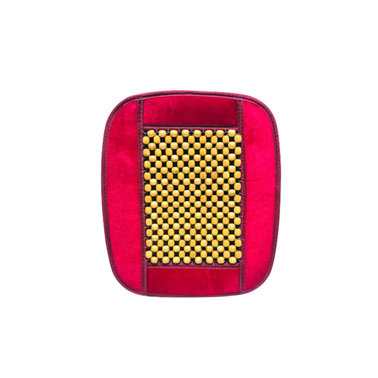 Car Seat Cushions Foam/Round Beads Design Maroon/Beige Colour No Value Required Standard Quality 01 Pc/Pack (China)
