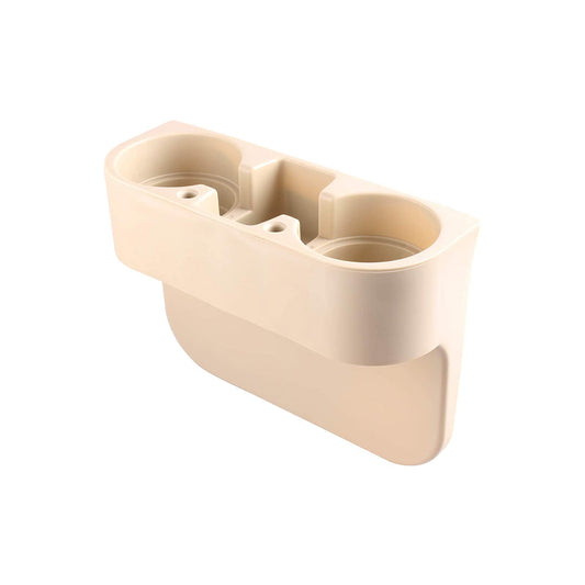 Car Drink Holder Seat Side Fitting Plastic Material  Beige Double Cup 01 Pc/Set Poly Bag Pack  (China)