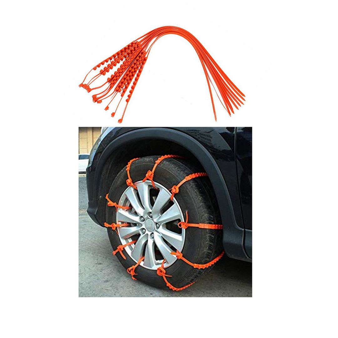 Anti-Skid Tyre Snow Chain Plastic Material For Sedan Small Size Standard Quality For 04 Wheel/Pack Orange Poly Bag Pack  Fy-8511 (China)