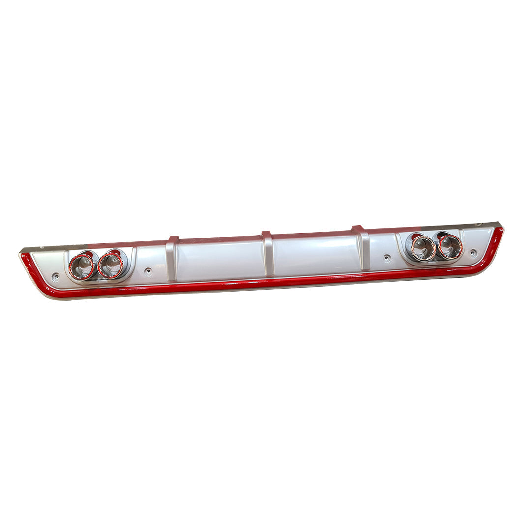 Car Rear Bumper Diffuser Universal Fitting Red Line Design Without Reflector With Double Exhasut Silver Fy-1808 (China)