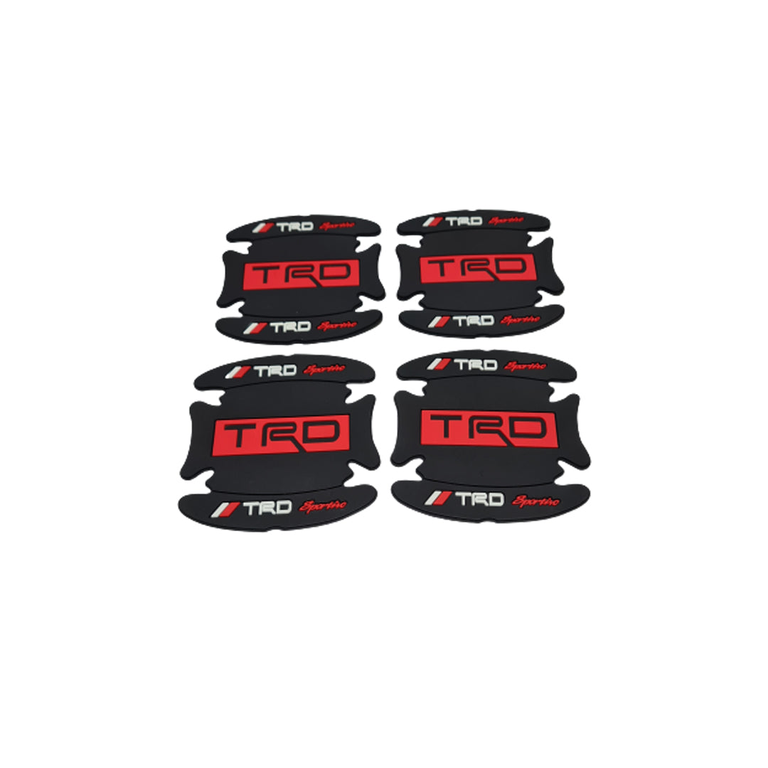 Outer Door Handle Bowl Anti-Scratch Pads Silicone Material  Black/Red Trd Logo Poly Bag Pack  Tape Type Fitting 04 Pcs/Set (China)