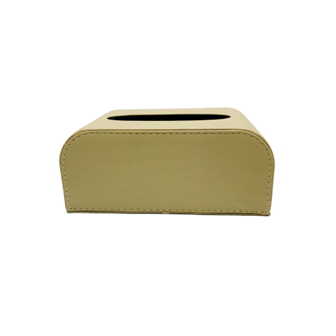 Car Luxury Tissue Box Holder Round Corner Shape Portable Pvc Leather Material  Beige Without Logo Large Size Fy-1756 (China)