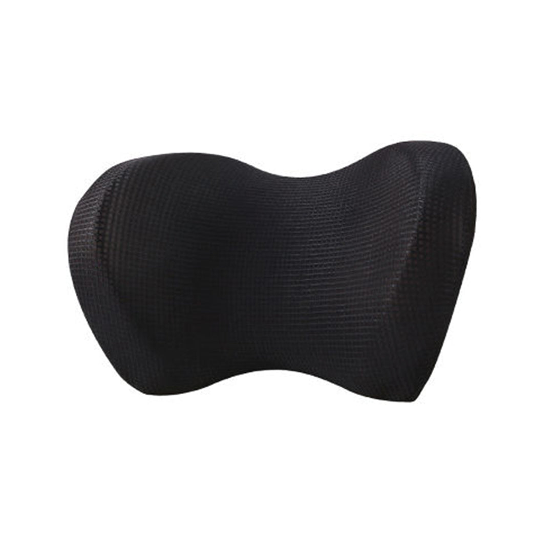 Car Neck Rest Cushions Fabric Material   01 Pc/Set Black Pvc Bag Pack