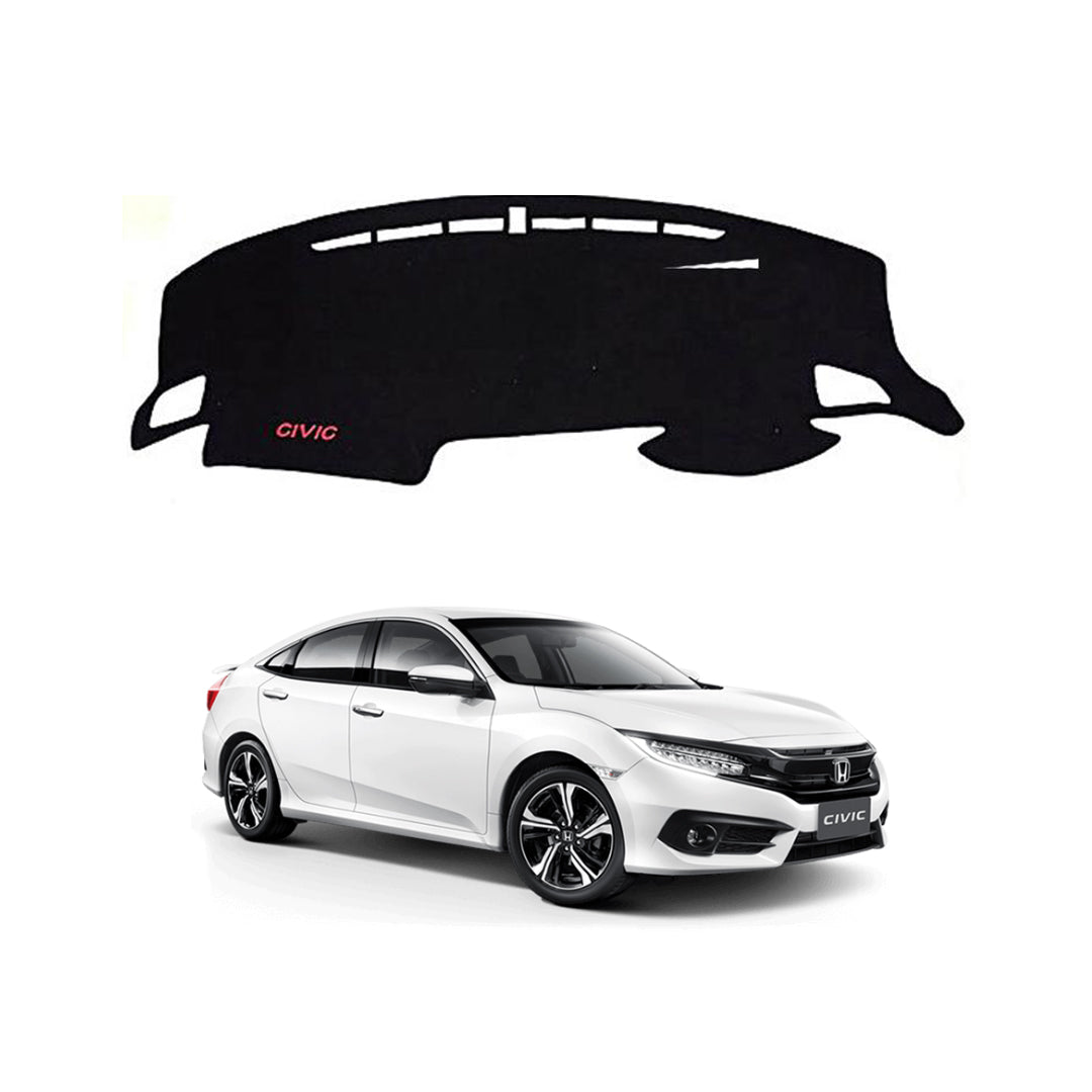 Dashboard Mat Velvet Type Carpet Honda Civic 2018 Black Black Border Poly Bag Pack  (China) Executive Quality