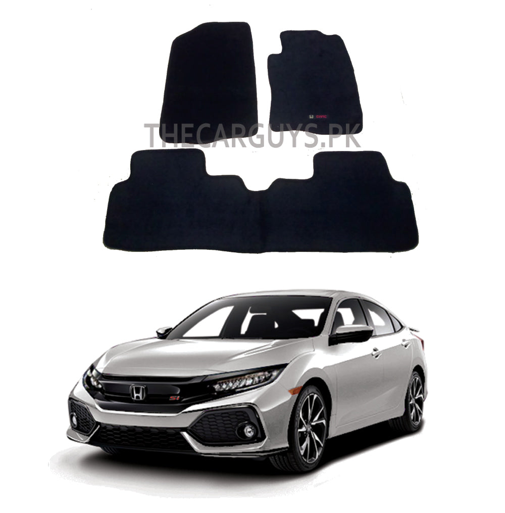Car Floor Mat Standard Carpet Material  Oem Fitting Honda Civic 2018 03 Pcs / Set Black Poly Bag Pack