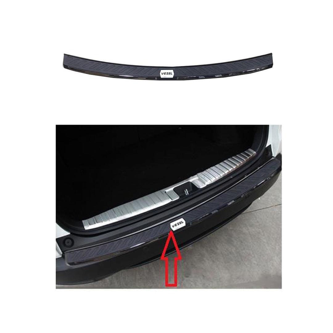 Car Rear Bumper Anti-Scratch Protector/Sill/Patti Plastic Material Tape Type Fitting Honda Vezel 2015 Outer Side Black/Chrome Vezel Logo With Reflector   (China)