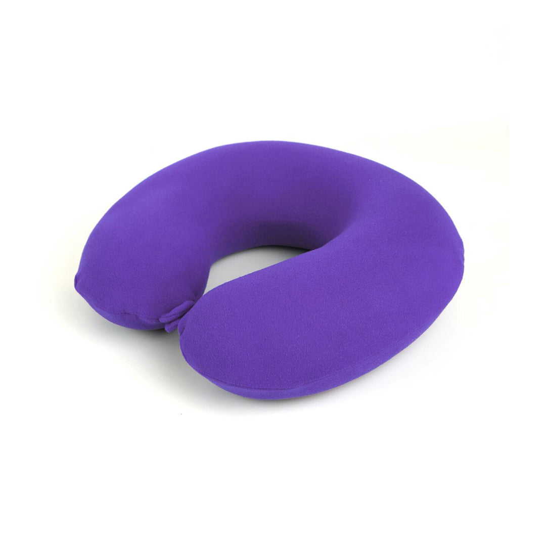 Car Neck Rest Cushions Velvet Material U Shape  01 Pc/Set Purple Poly Bag Pack