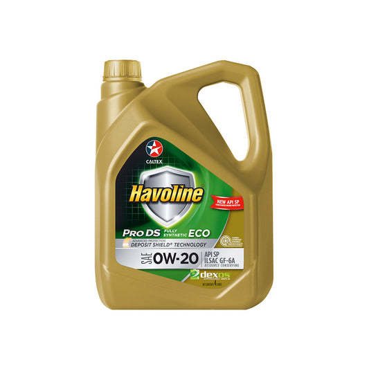 Engine Oil Caltex Havoline Pro Ds F/S Eco For Petrol Engine 0W-20 Sp 04 Litres Plastic Can Pack Advanced Protection (Sri Lanka)