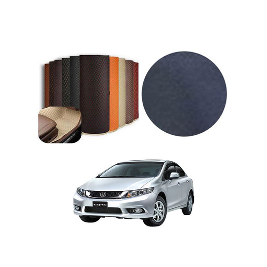 Car Floor Leather Type Rexene Matting Leather Type Design  Custom Fitting Honda Civic 2015 Black Standard Quality  Beige Stitch