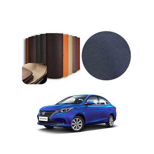 Car Floor Leather Type Rexene Matting Leather Type Design  Custom Fitting Changan Alsvin 2021 Black Standard Quality  Beige Stitch