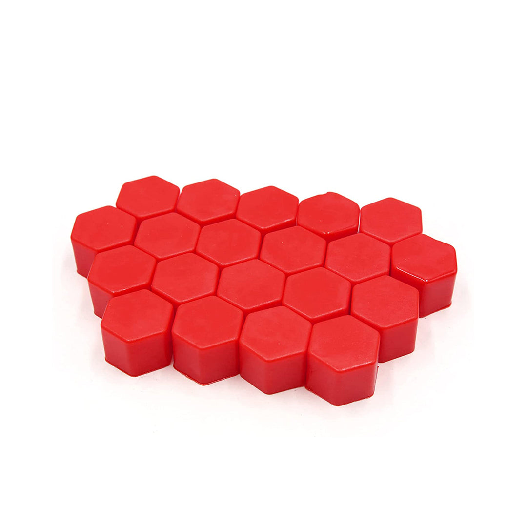 Decorative Lug Nut Cover Rubber Material Universal Fitting 20 Pcs/Set Red Blister Pack (China)