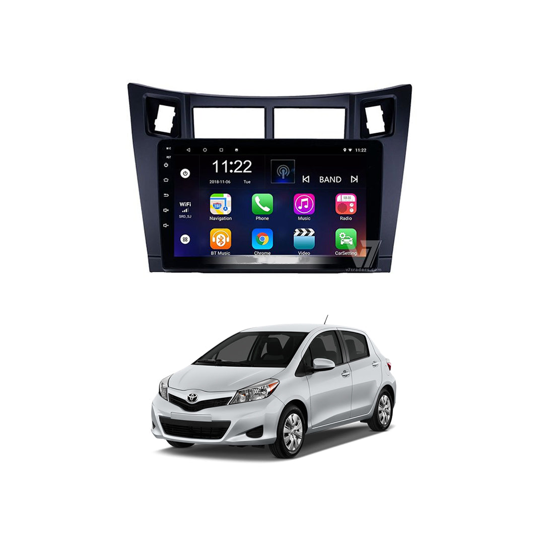 Car In Dash Touch Screen Android Panel Premium Brand Tab Style Toyota Vitz 2012 9" B/A Mtk 1 Gb 16 Gb Ips Display  Gorilla Glass  Silver Panel  Navigation Vitz 2012 Panel (China)