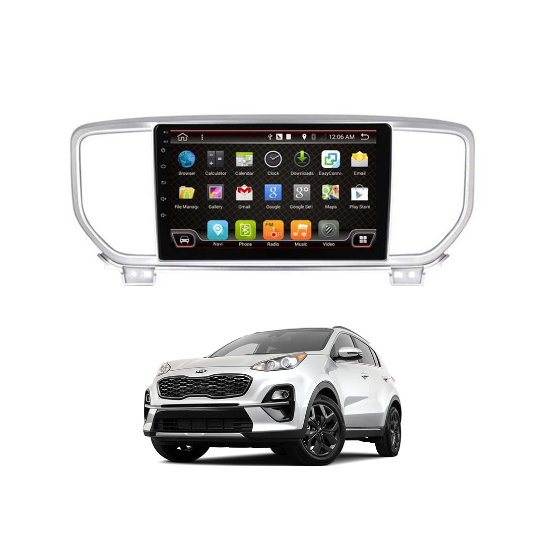 Car In Dash Touch Screen Android Panel Premium Brand Tab Style Kia Sportage 2020 10" B/A Mtk 1 Gb 16 Gb Ips Display  Gorilla Glass  Silver Panel  Navigation Sportage Panel Pr-9000 (China)