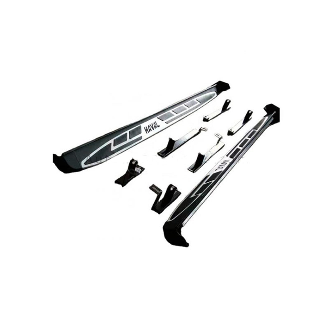 Side Step / Foot Board  Version 02 Design Oem Fitting Haval H6 Aluminium Material Without Border Without Light  Haval Logo  02 Pcs/Set Black/Silver (China)