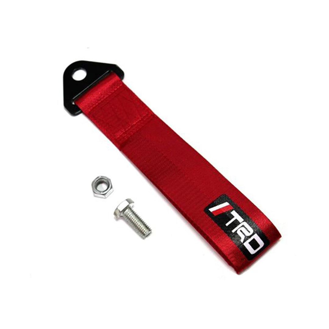 Car Bumper Racing Tow Strap Hook Nylon Material Red Trd Logo Universal Fitting 01 Pc/Pack Bulk Pack (China)