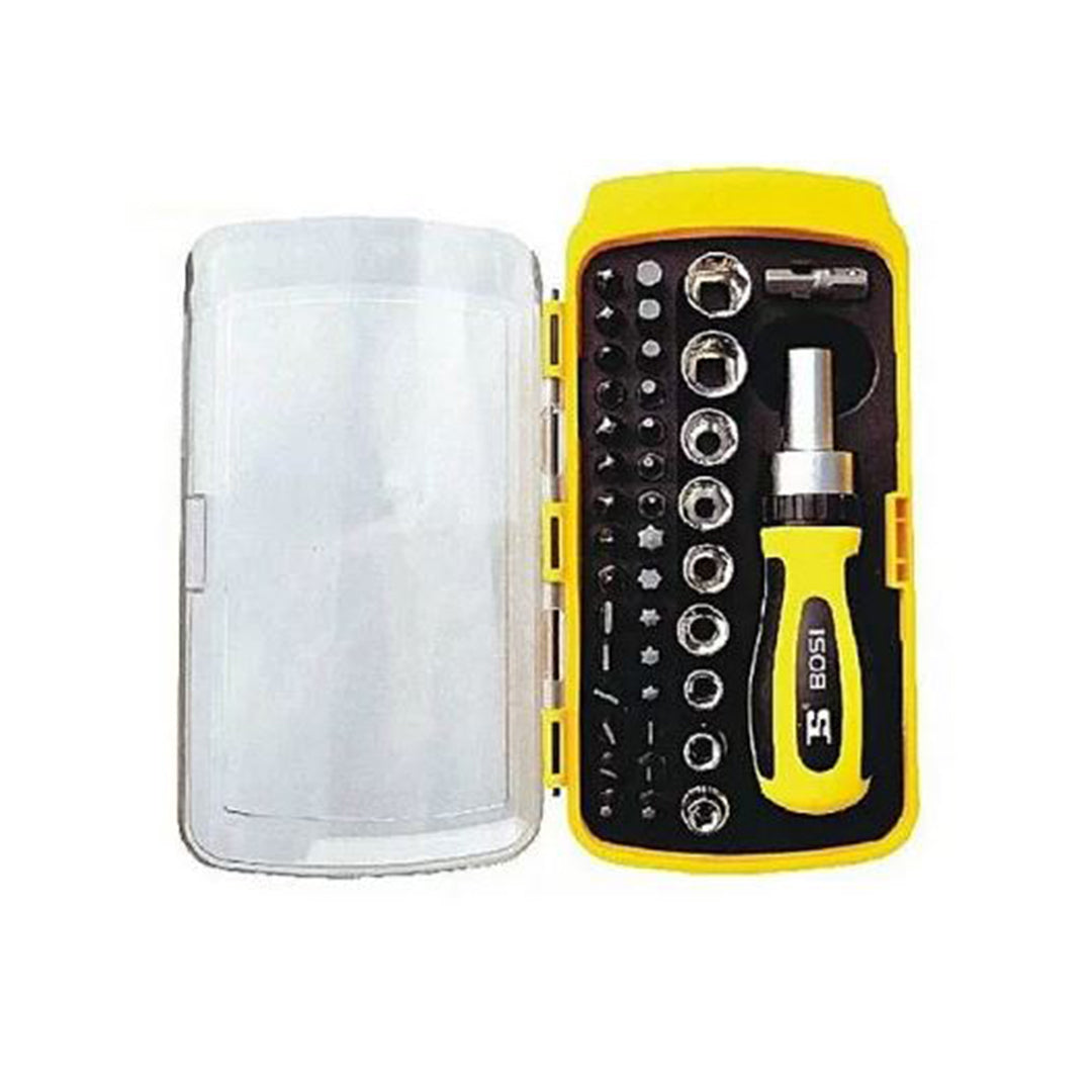 Screwdriver Socket Kit Bosi  41 Pcs/Set Standard Quality Yellow/Black Plastic Box Pack  Bs463041 (China)