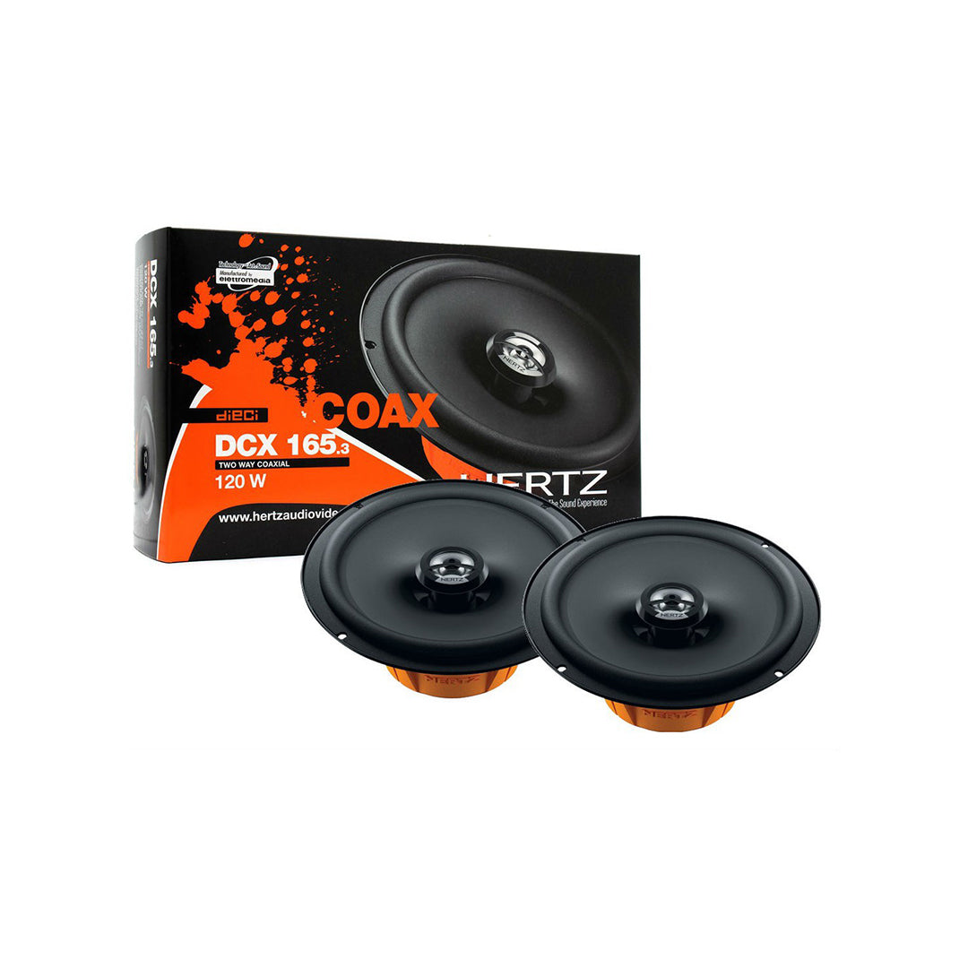 Car Speakers Hertz 6" Round Shape 2-Way Coaxial  120W Chc Universal Fitting 02 Pcs/Set Black Dcx 165.3 Premium Quality