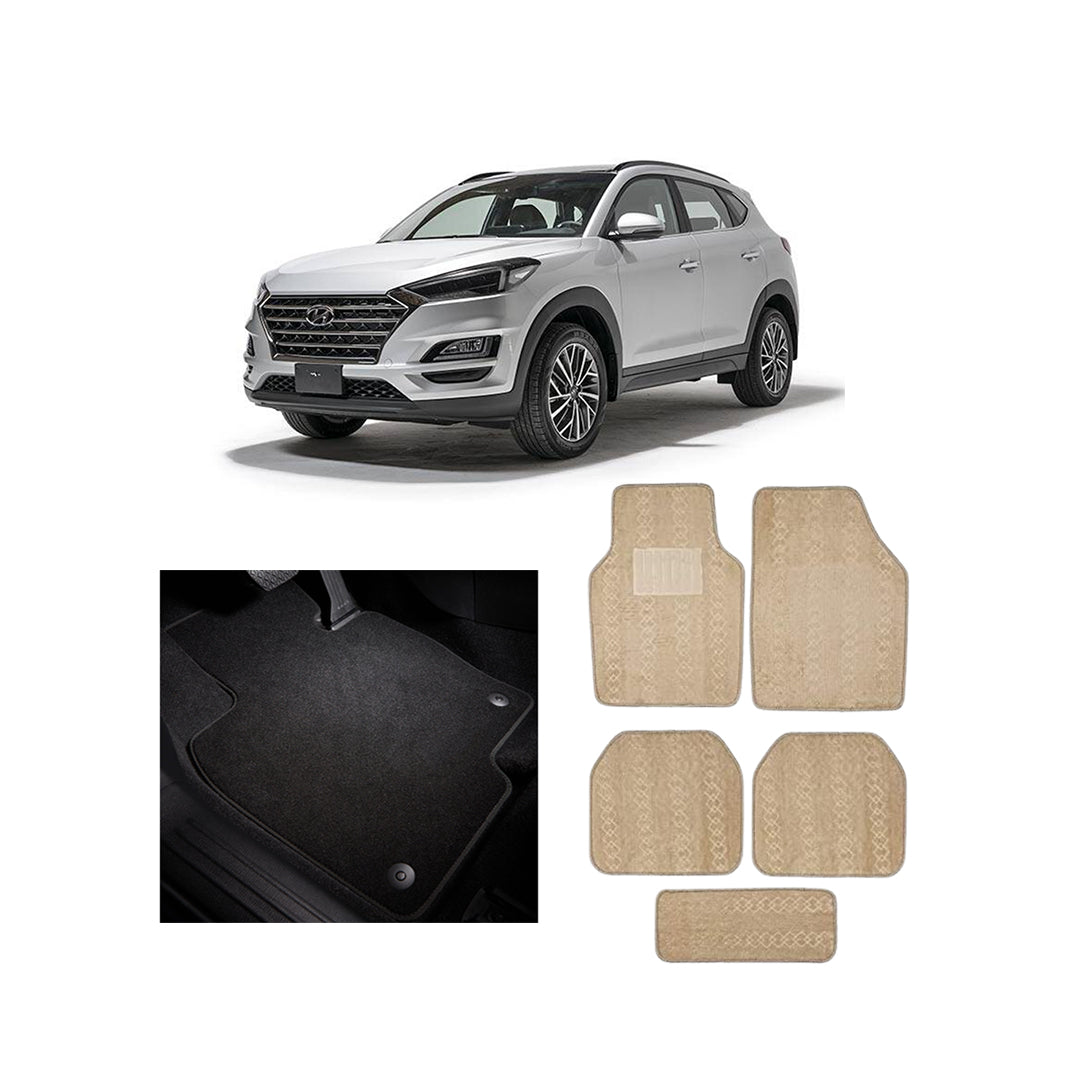Car Floor Mat Twist Fiber Carpet Material Oem Fitting Hyundai Tucson 2021 05 Pcs/Set Beige Poly Bag Pack  Tucson Logo (China)