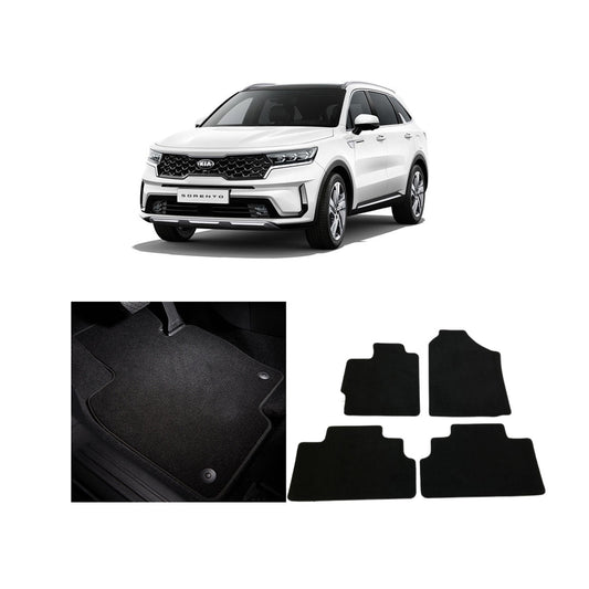 Car Floor Mat Twist Fiber Carpet Material Oem Fitting Kia Sorento 2021 04 Pcs/Set Black Poly Bag Pack  Sorento Logo (China)