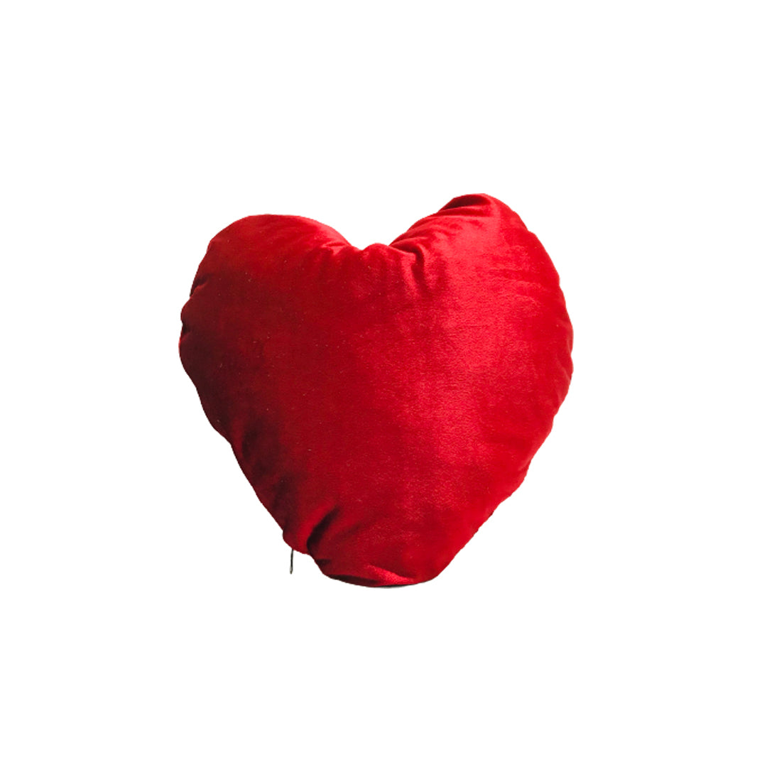Car Back Rest Cushion Velvet Material Heart Shape  Large Size Red 01 Pc/Pack Poly Bag Pack  (China)