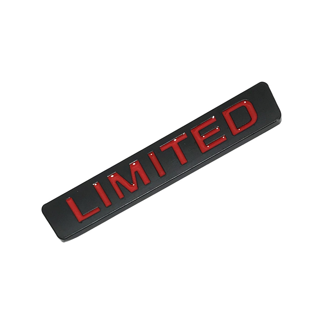 Car Universal Mono Metal Material Limited Logo Black/Red 01 Pc/Pack Small Size Poly Bag Pack  (China)