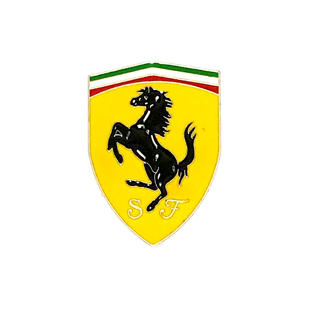 Car Universal Mono Metal Material Ferrari Sf Logo Chrome/Yellow 01 Pc/Pack Large Size Poly Bag Pack  (China)