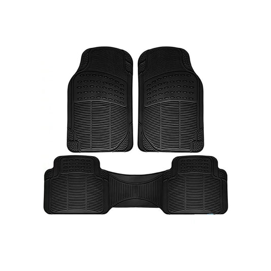 Car Floor Mat Pvc Material Universal Fitting  Standard Quality Black Pvc  03 Pcs / Set Poly Bag Pack