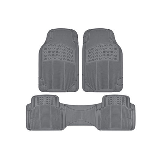 Car Floor Mat Pvc Material Universal Fitting  Standard Quality Grey Pvc 03 Pcs / Set Poly Bag Pack
