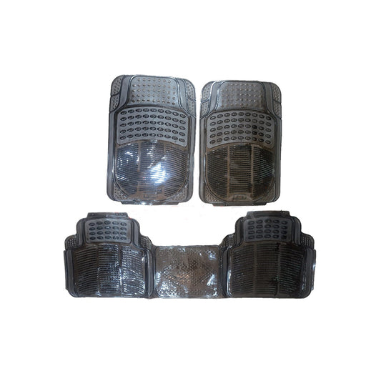Car Floor Mat Pvc Material Universal Fitting  Standard Quality Smoke Pvc 03 Pcs / Set Poly Bag Pack