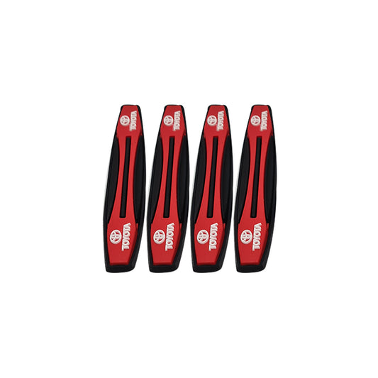 Car Door Anti-Scratch Guards Silicone Material  Toyota Logo 04 Pcs/Set Blister Pack Red (China)