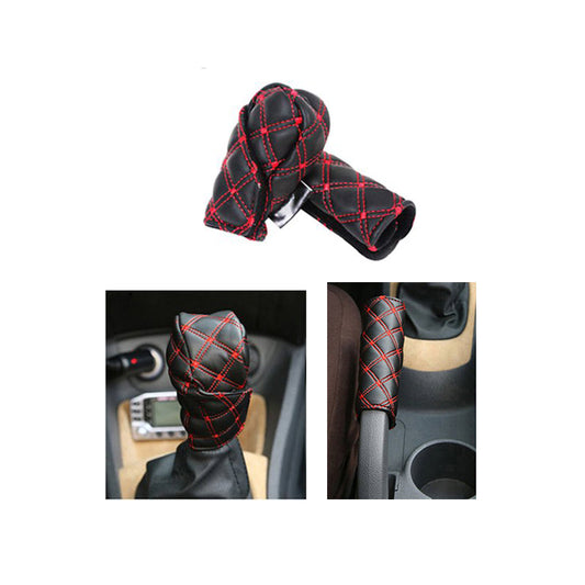 Car Interior Parts Decorative Covers Pu/Leather Material 7D Design 02 Pcs/Set Black/Red Blister Pack (China)