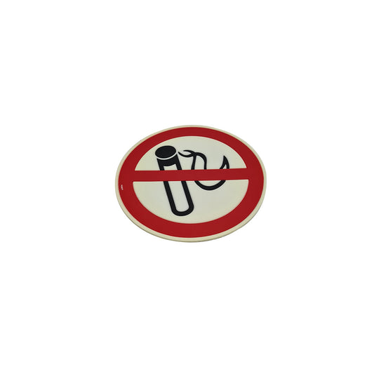 Car Dashboard Non-Slip Mat Silicone Material  No Smoking Logo Round Design Small Size Red/White (China)
