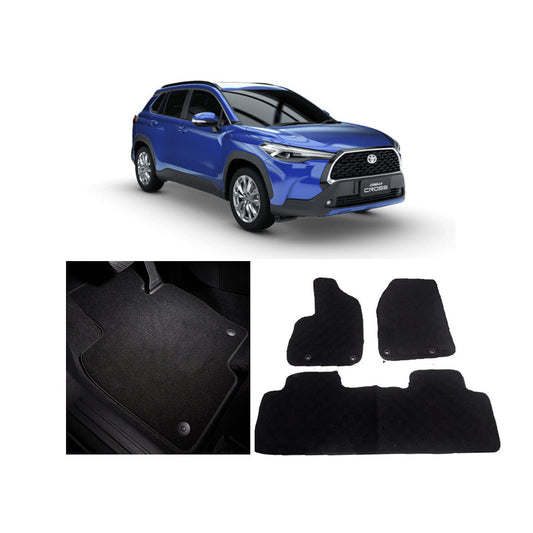 Car Floor Mat Prime Quality Carpet  Oem Fitting Toyota Corolla Cross 2021 03 Pcs / Set Black Poly Bag Pack