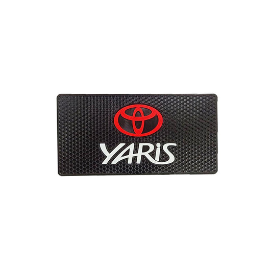 Car Dashboard Non-Slip Mat Silicone Material  Yaris Logo  Rectangle Design Large Size Black/White (China)