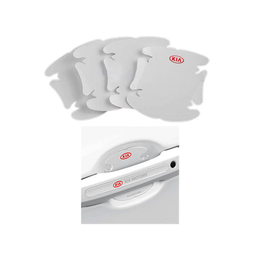 Outer Door Handle Bowl Anti-Scratch Pads Silicone Material  Clear Kia Logo Poly Bag Pack  Tape Type Fitting 04 Pcs/Set (China)