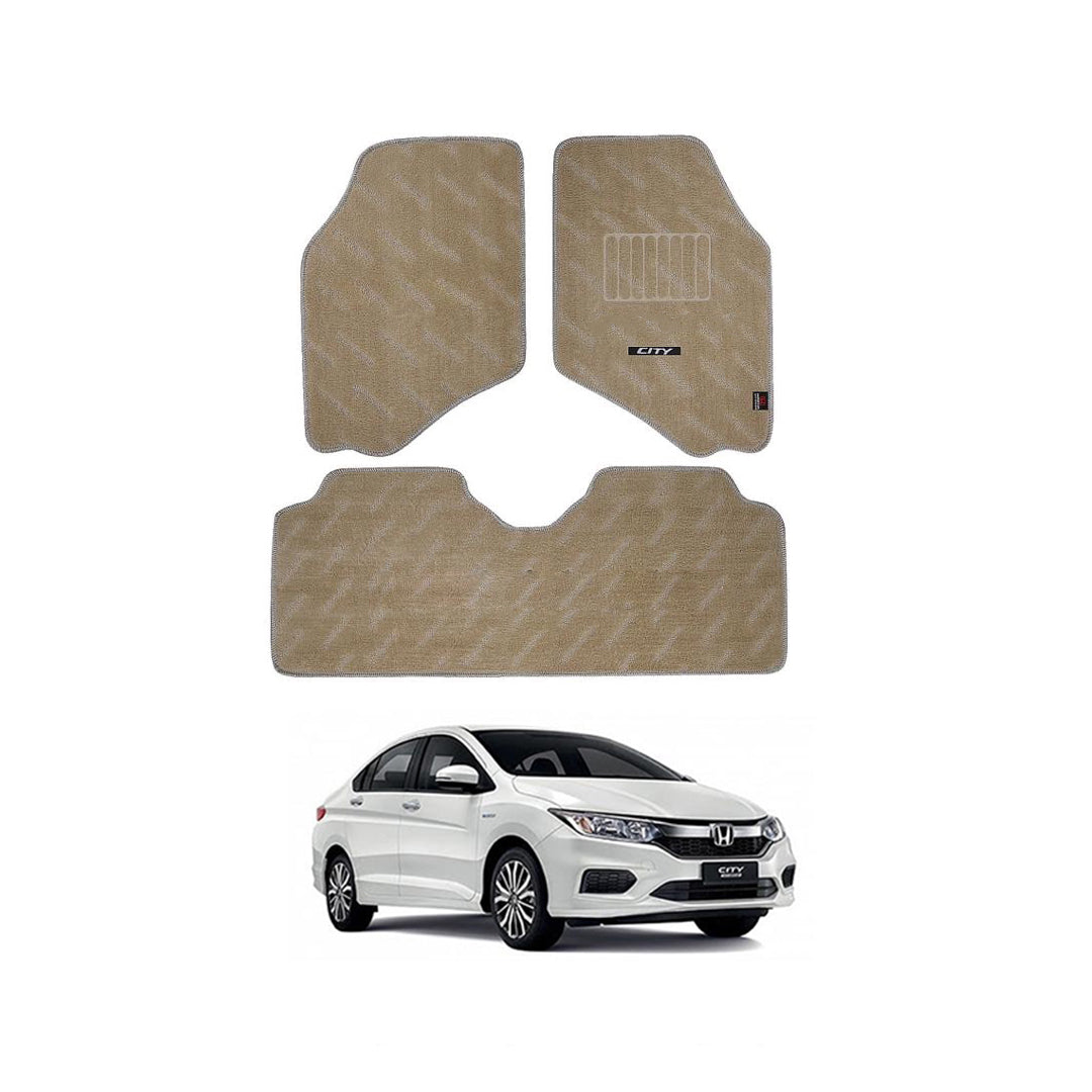 Car Floor Mat Supreme Carpet Material Oem Fitting Honda City 2018 03 Pcs / Set Beige Poly Bag Pack  (China)