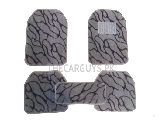 Car Floor Mat Supreme Carpet Material Universal Fitting 05 Pcs/Set Grey Poly Bag Pack  (China)