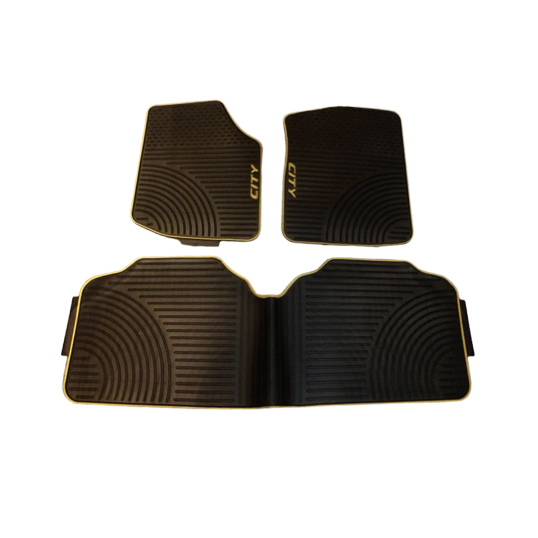 Car Floor Mat Silicone / Latex Material Oem Fitting Honda City 2018 Smoke/Beige Honda 03 Pcs / Set Poly Bag Pack  (China)