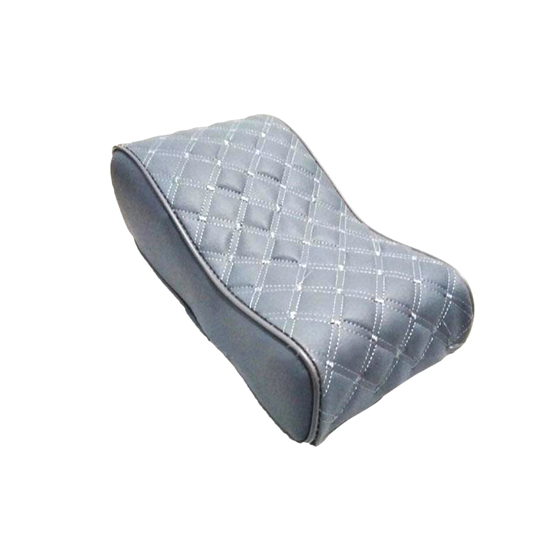 Car Arm Rest Cushion Pvc Material Grey/Black Pvc Beige Stitch 7D Design Poly Bag Pack  (Pakistan)