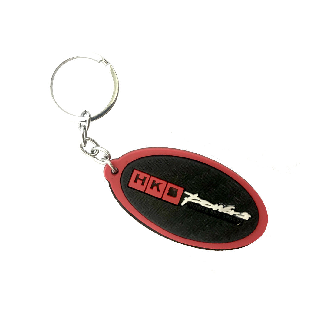 Car Key Chain Silicone Type Hks Power'S Logo Oval Shape Black/Red Poly Bag Pack  (China)